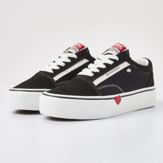British Knights - maat 41- MACK PLATFORM Dames lage sneakers hartje - Zwart