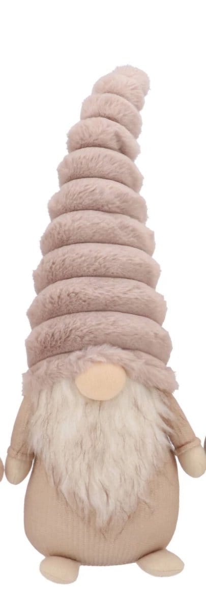 Gnome cozy taupe fur 10x7x30cm