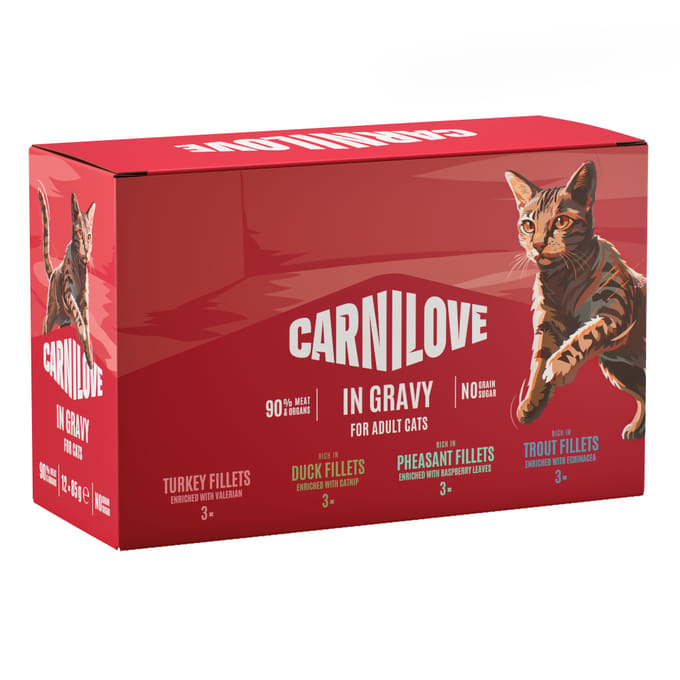 24x85g Mixpakket in saus (4 varianten) Carnilove Cat Pouch