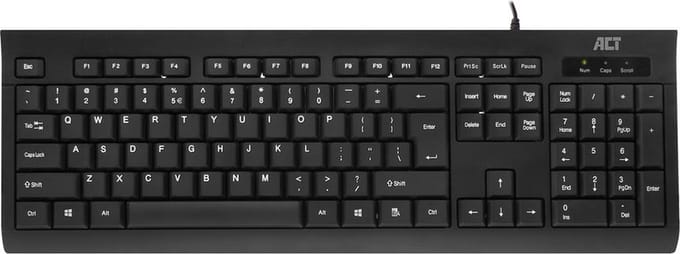 ACT Business Toetsenbord Bedraad USB | QWERTY/US layout | Zwart | AC5410