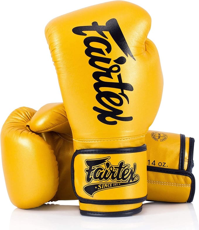Fairtex BGV19 Deluxe Bokshandschoenen - Goud/Geel - 14 oz