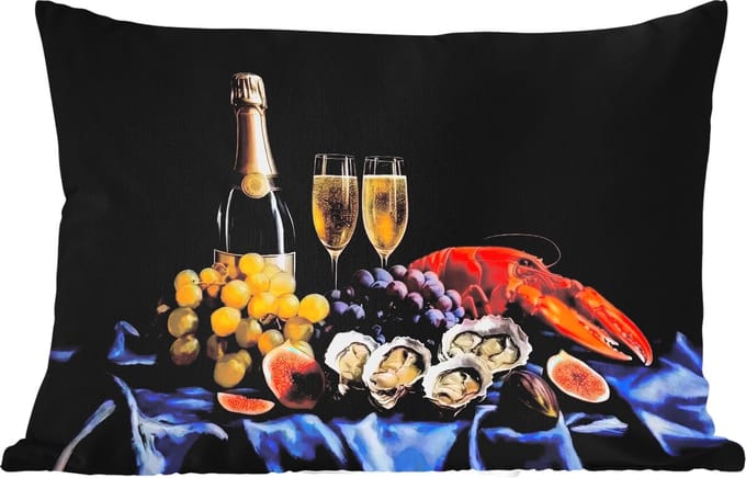 Buitenkussens - Tuin - Champagne - Luxe - Oesters - 50x30 cm