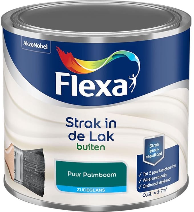 Flexa - Strak In De Lak Buitenlak Zijdeglans - Puur Palmboom - Mengverf - 500 Ml