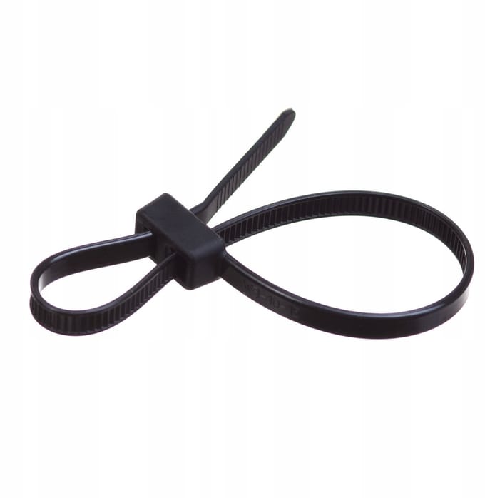 Zwarte Kabelbinders met Dubbele Lus, 200x4,8 mm, 100 Stuks