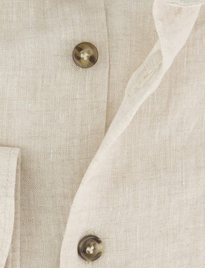 Beige linnen  John Miller overhemd