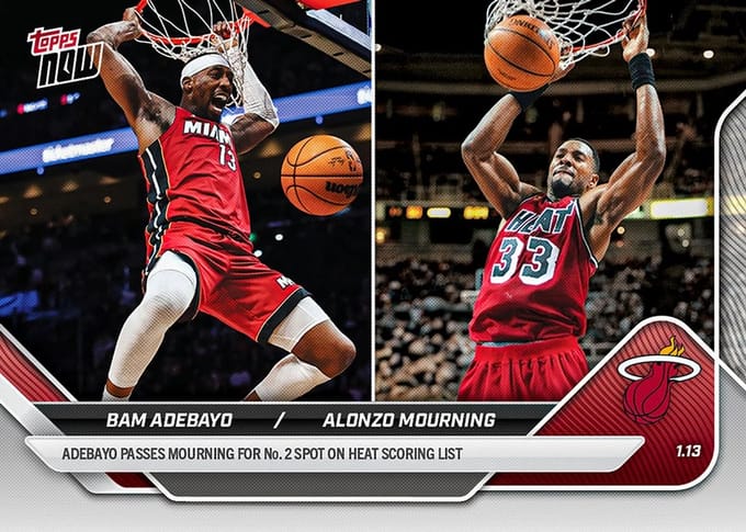 Bam Adebayo / Alonzo Mourning - 2025-26 NBA Topps NOW Trading Card