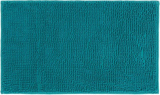 Badmat, 45 x 75 cm, microvezel, effen, sweety blue/smaragd