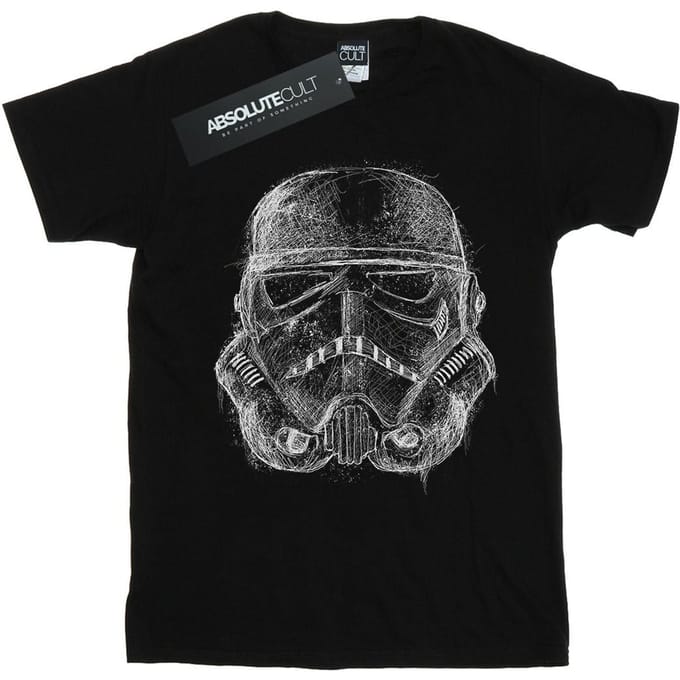 Star Wars Jongens Stormtrooper Krabbel Helm T-Shirt (Zwart)
