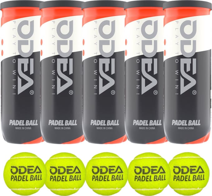 ODEA® Padel ballen - 5 Blikken - 15 Ballen