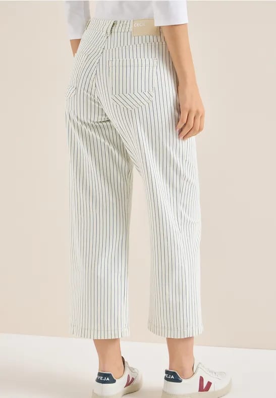 Gestreepte jeans met Wide Legs
