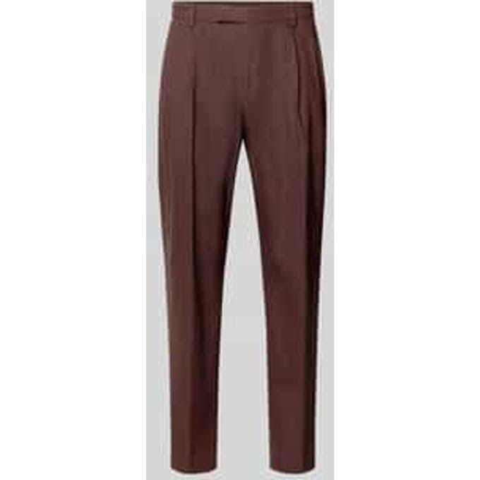 Broek van linnenmix met vouwplooi model 'Servo'