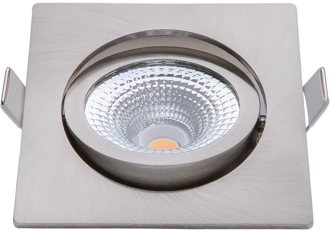 LED Inbouwspots Nikkel - 5W – IP54 – 2000K-3000K - Kantelbaar - Vierkant