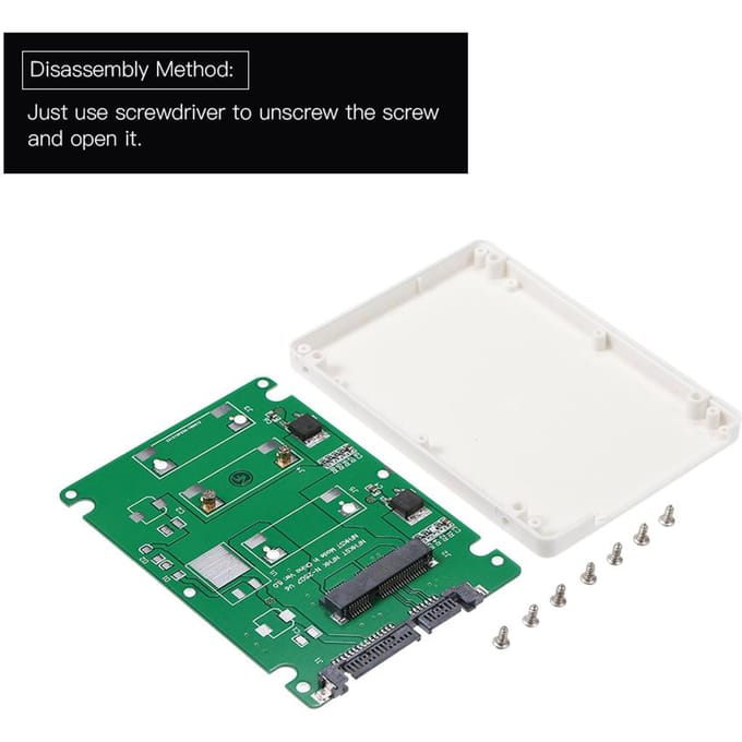 Boîtier mSATA vers SATA Adaptateur mSATA vers 2.5 SATA Convertisseur SSD Disque Dur vers Carte SATA 3.0 avec Boîtier (Pas difficile à intégrer