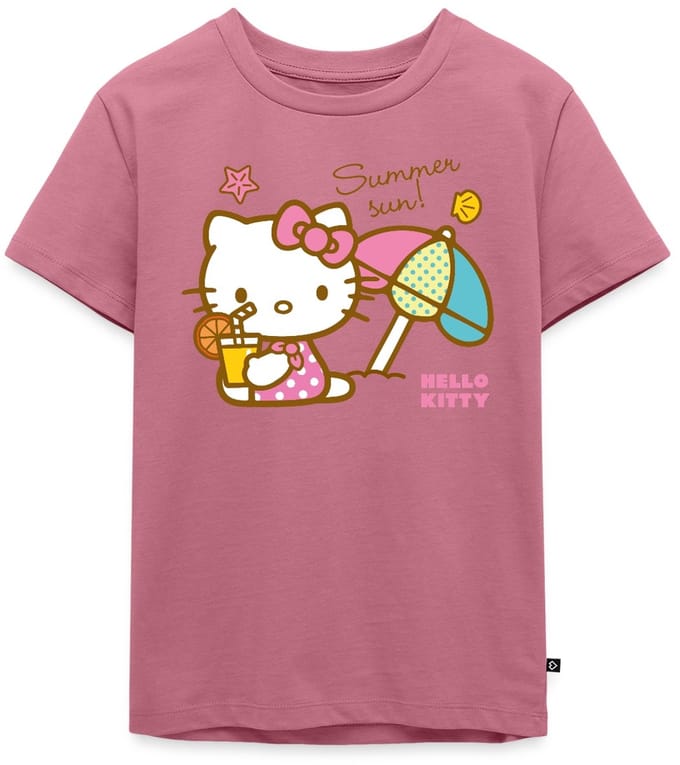 Hello Kitty Op Het Strand Onder Een Zonnescherm Premium T Shirt Kinderen
