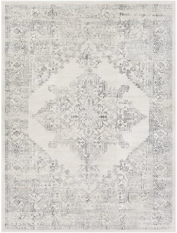 SURYA Ceren vloerkleed vintage oosters grijs wit