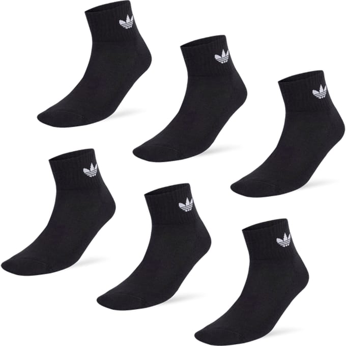 Adidas Mid Ankle 6 Pairs Sokken Unisex - Zwart - Maat 37-39