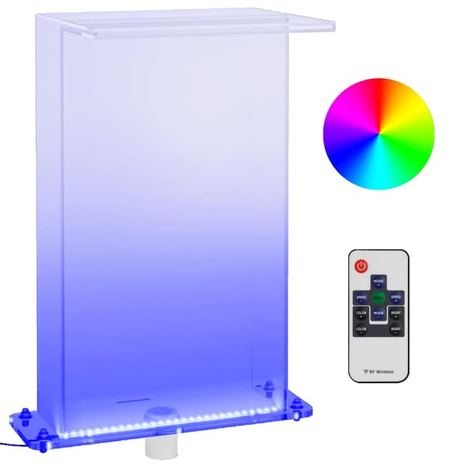 vidaXL - Zwembadfontein - met - RGB - LED's - 51 - cm - acryl
