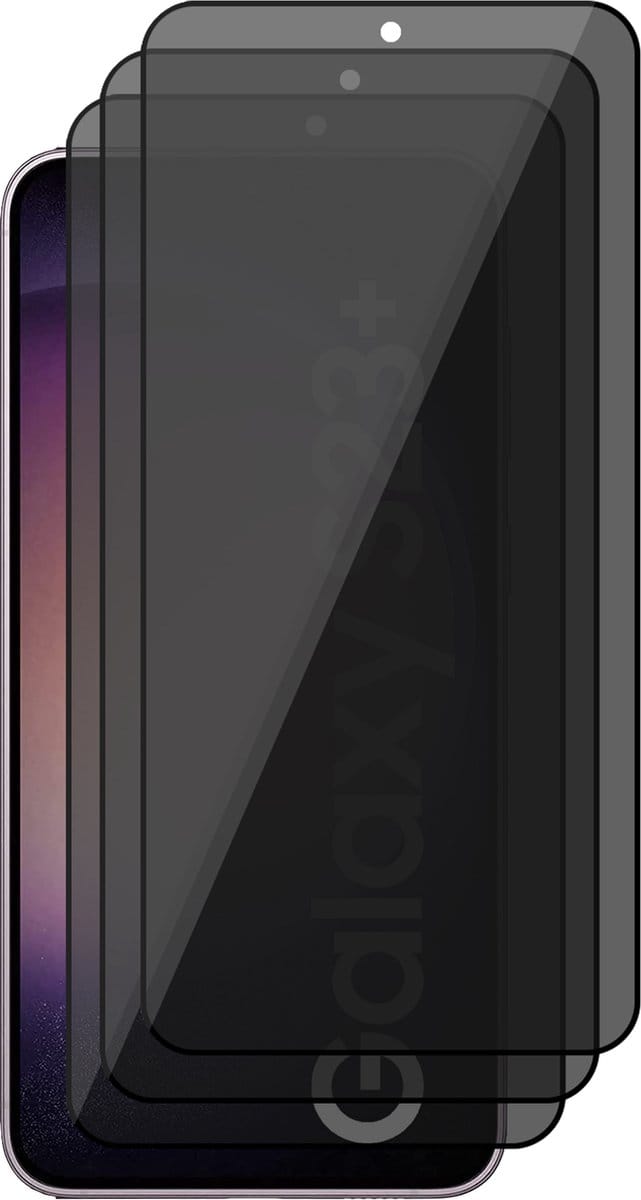 Privacy Screenprotector geschikt voor Samsung Galaxy S23 Plus - 3x Glas Screen Protector FullGuard