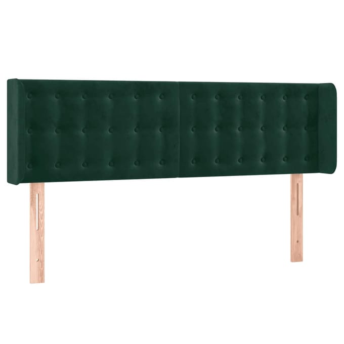vidaXL - Hoofdbord - LED - 147x16x78/88 - cm - fluweel - donkergroen