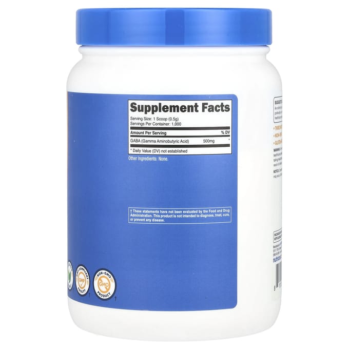 Nutricost, GABA, ongearomatiseerd, 17.9 oz (500 gr)