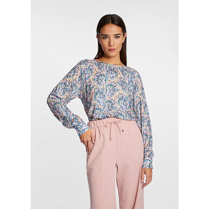 Rich & Royal Printed Blouse With Round Neck Rose Quartz Maat: 36 | Blouses Outlet | Dames | Roze