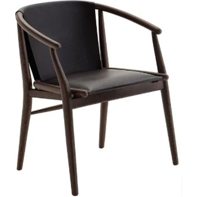 B&B Italia Jens Fauteuil rugleuning leder - Wengé Natuur
