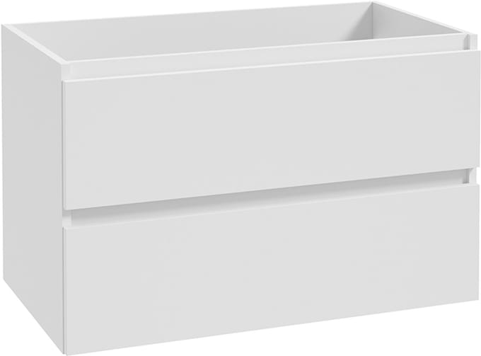 Alvara wastafelonderkast 80 cm mat wit – 2 laden – softclose – sifon uitsparing
