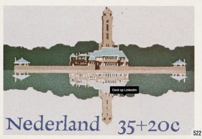 Briefkaart met afbeelding Jachslot St. Hubertus postzegel
