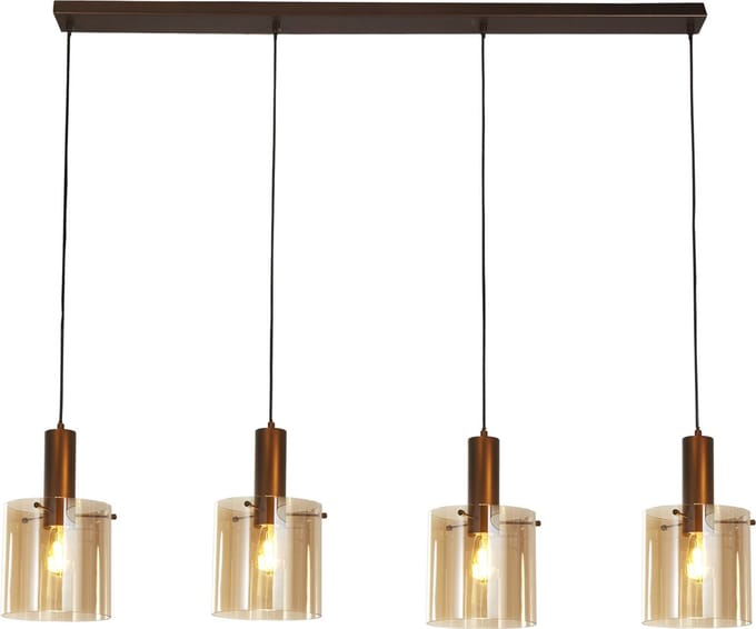 Searchlight SWEDEN Pendel Hanglamp 4 Lichts Mokka Amber