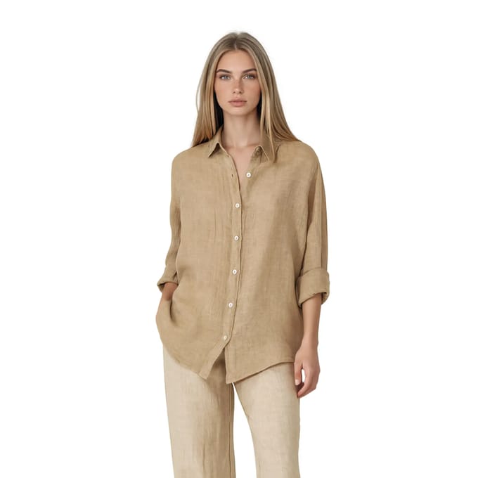 Dames lange mouw blouse in gaas Haris Cotton Essentials