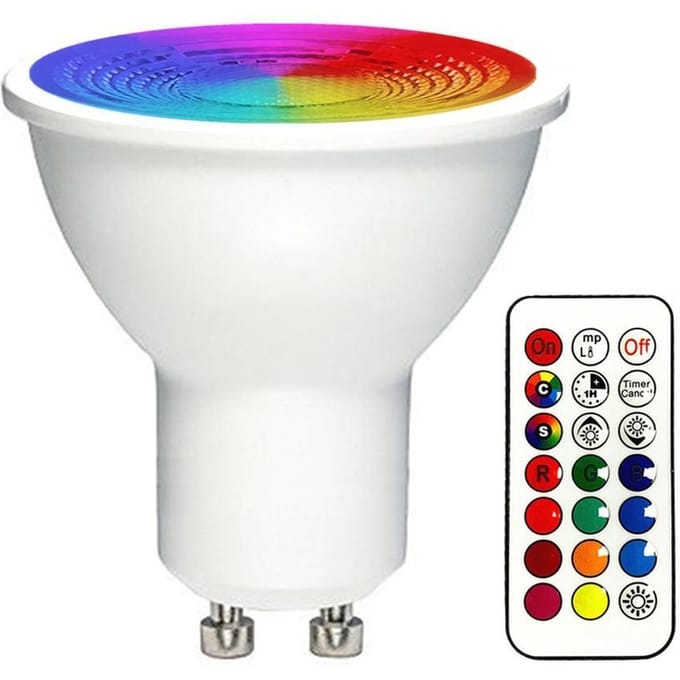 RGBW GU10 LED Kleurveranderende Spot 2 Verlichtingsmodi 3W RGB LED Lamp met Afstandsbediening Geheugen Cool White Light white