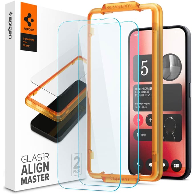 Spigen GLAStR EZ Fit Screenprotector 2 Pack + Applicator voor de Nothing Phone (2a) / (2a) Plus