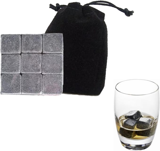 Herbruikbare granieten whiskystenen - elegante ijsblokjes voor het behoud van aroma en smaak van drankjes