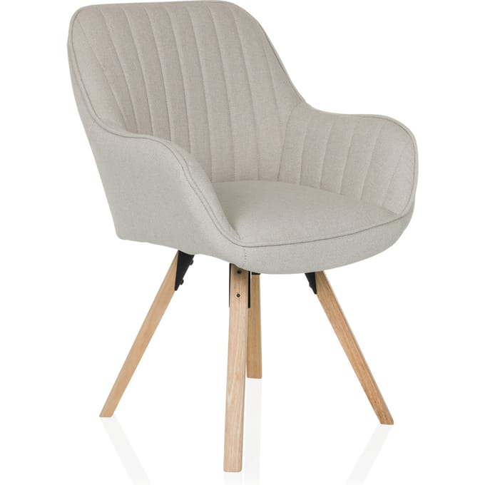 Bezoekersstoel / eetkamerstoel SCANDI SOFT stof wit hjh LIVING