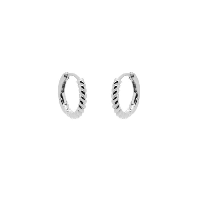 Karma Oorringen Hinged Hoops Half Twisted 10 mm Zilver