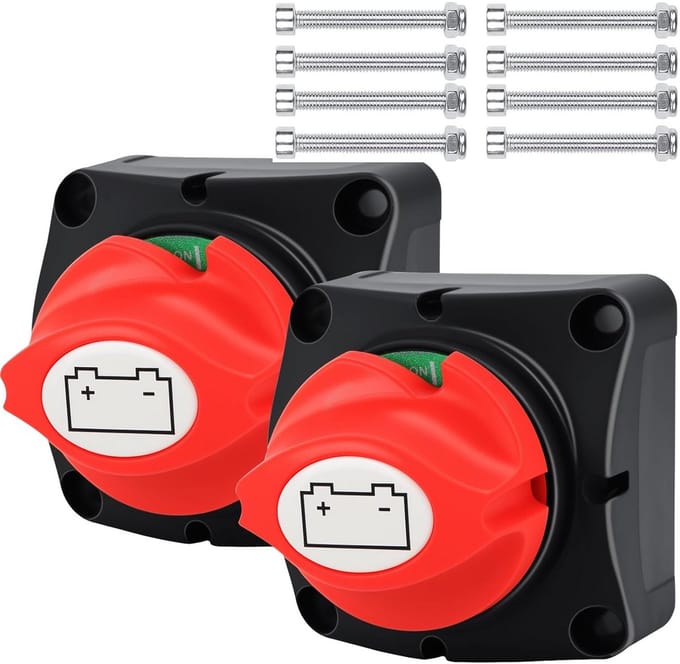 Set van 2 Batterijscheidingsschakelaars 12V 24V 48V voor Accu's