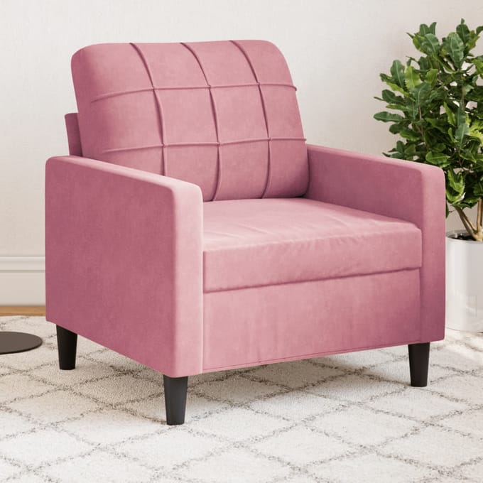 vidaXL - Fauteuil - 60 - cm - fluweel - roze