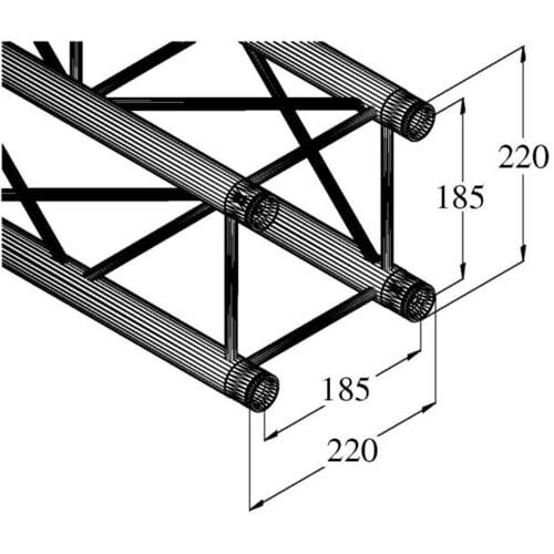 Alutruss DECOLOCK DQ4-1000 Vierkant truss 1 m
