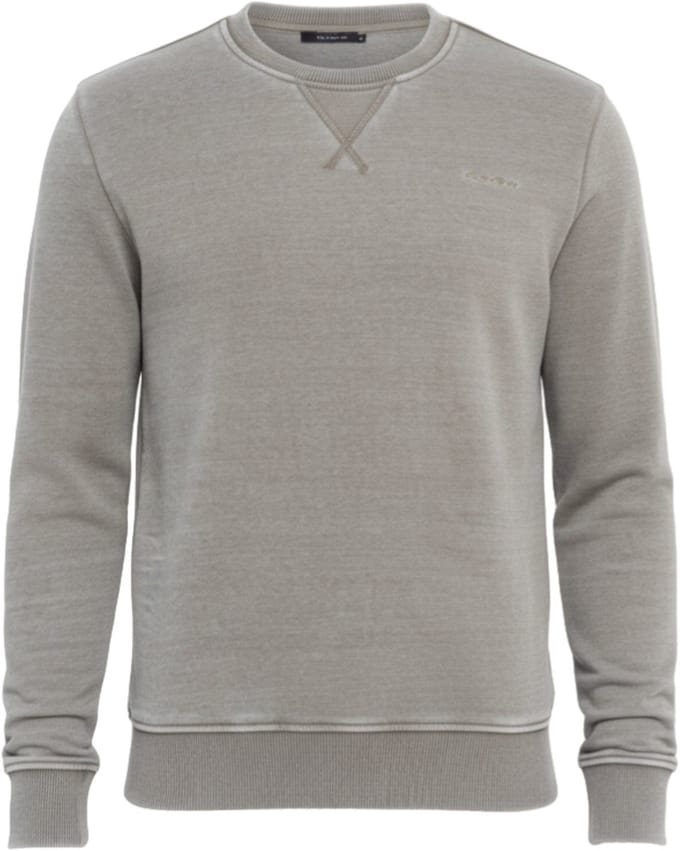 OMBRE Sweater - Regular Fit - Katoen - Lange Mouw Kaki S
