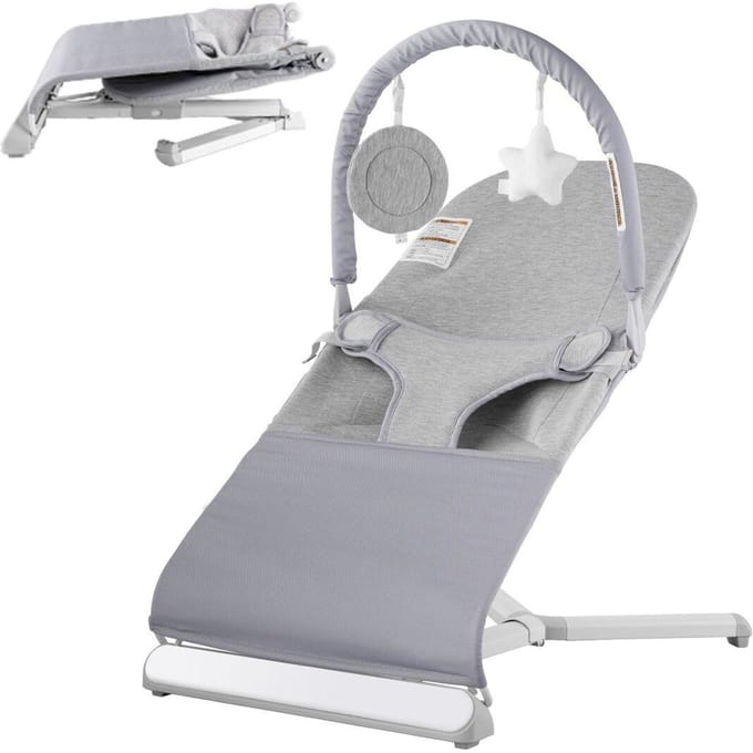 Transat Bébé Pliant Siège Chaise pour Bébés 0-9 Mois avec Barre de Jouets