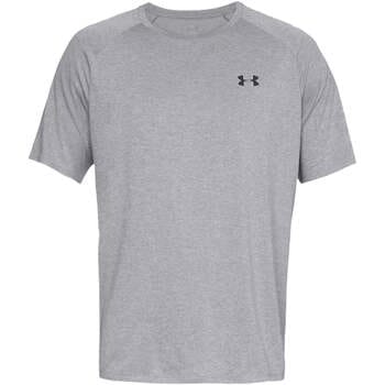 Under Armour UA Tech 2.0 SS Tee-GRY Heren Sportshirt - Steel Light Heather - Zwart