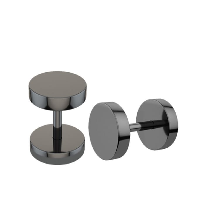 1.2 mm plug 8 mm zwart (2st) - LMPiercings