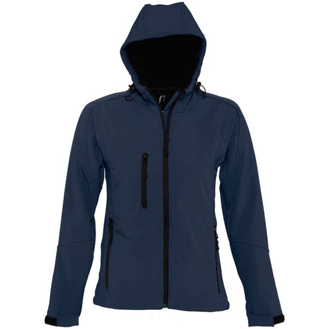 SOLS Dames/dames Replay Hooded Soft Shell Jacket (ademend, winddicht en waterbestendig) (Franse marine)