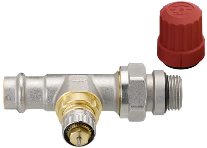 Danfoss Ventielhuis RA-N 15 Persfitting R 1/2, DG, mat vernikkeld, 013G3238
