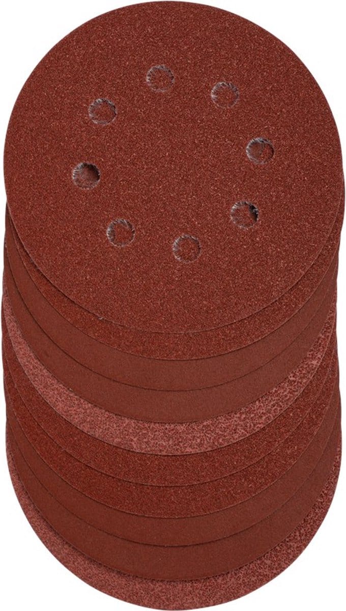 Schuurschijven / schuurpapier Rond - 125 mm diameter - 10 stuks