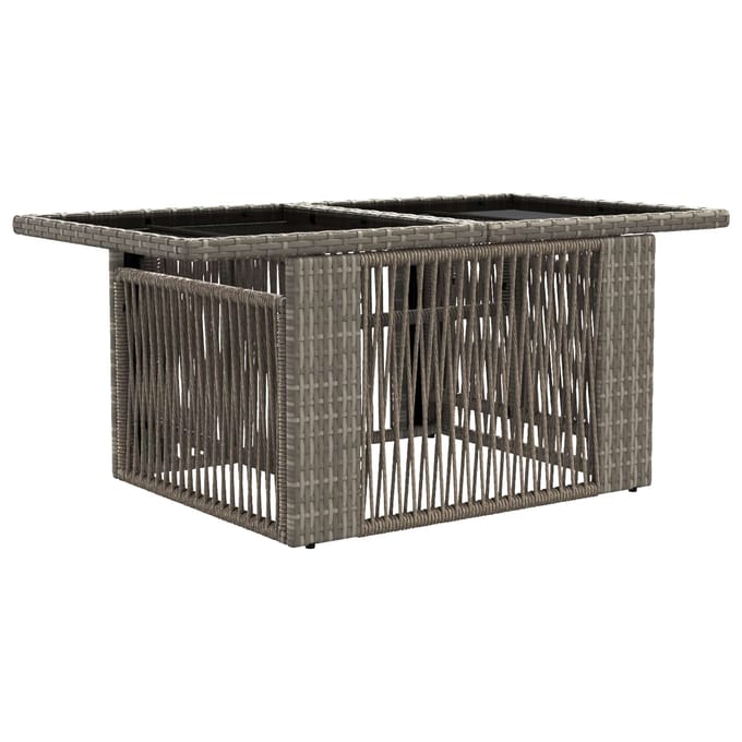 vidaXL - Tuinstoel - met - opklapbare - tafel - Grijs - 100 - x - 55 - x - 37 - cm