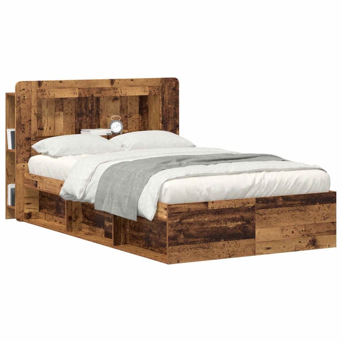vidaXL - Hoofdeinde - Kast - met - opslag - Oud - hout - Geconstrueerd - hout