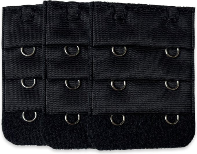 3 bh verlengstukken (2 haaks Zwart)