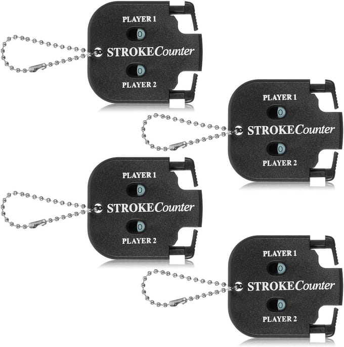 4x Golf Schijf Teller Handmatig Score Tellen Set - Compacte Golf Puntteller met Sleutelhanger