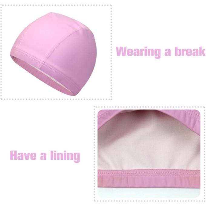 Lot de 2 Bonnets de Bain Unisexe avec Protection des Oreilles Imperméables Enduits PU Confortables Flexibles pink